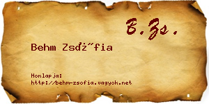 Behm Zsófia névjegykártya